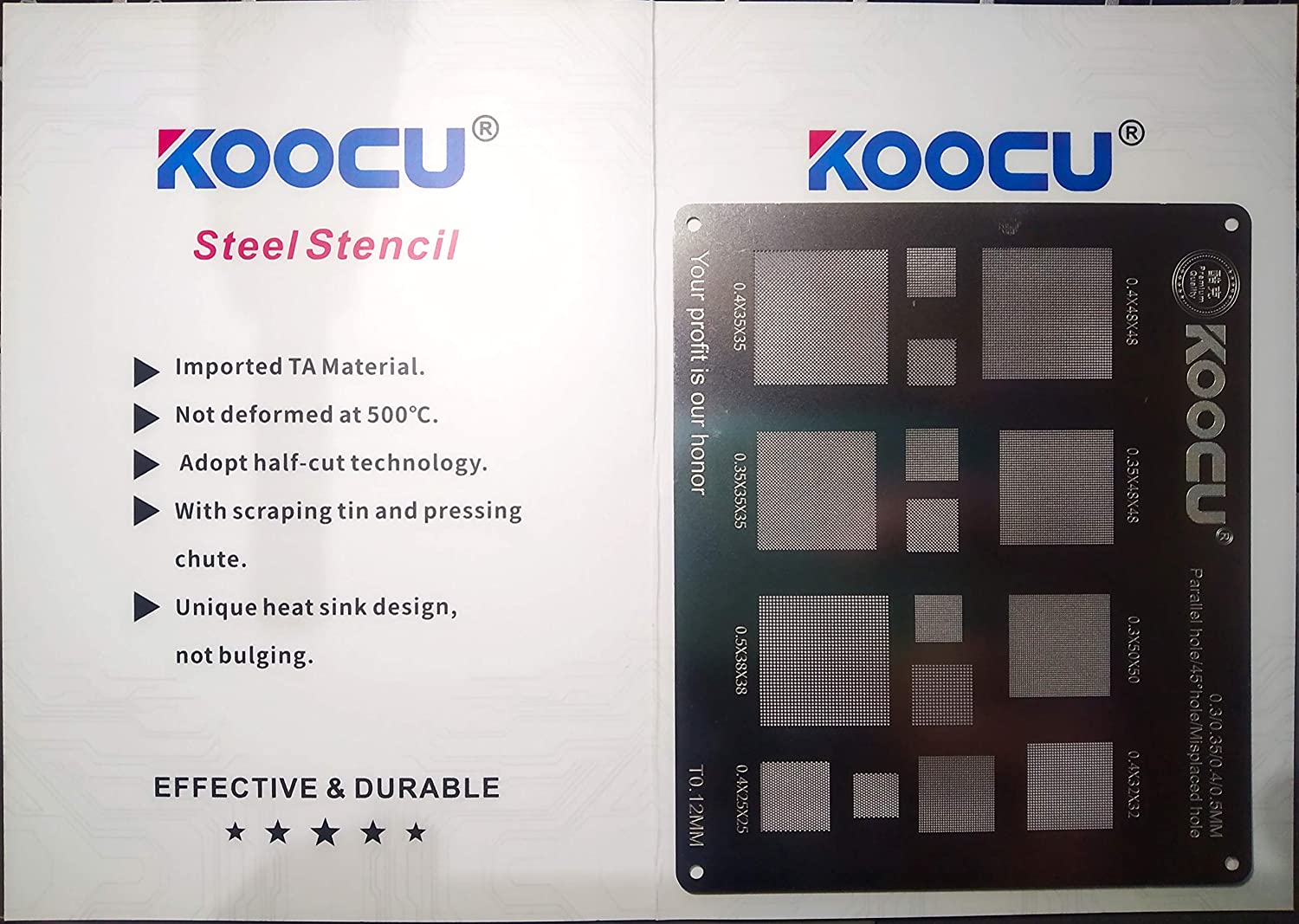 Universal Stencil BGA IC Reballing for Solder Paste SMD IC Reballing Rework/Steel Stencil